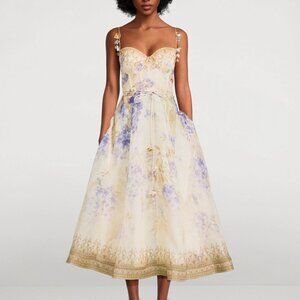 ZIMMERMANN Dawning Picnic Midi Dress In Floral Print